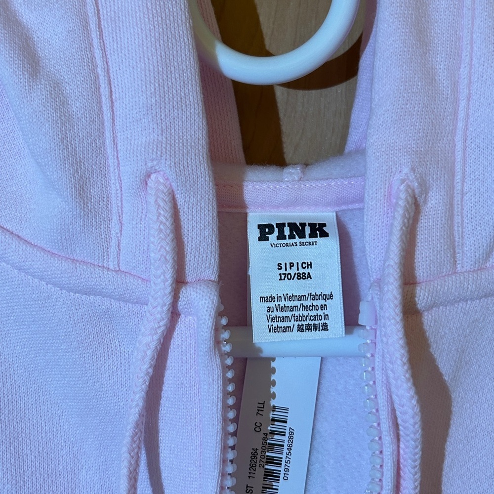 PINK Victoria's Secret Light Pink Zip-Up Hoodie with Butterfly design - Picture 5 of 7